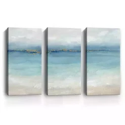 Kirklands Home Serene Sea Landscape Canvas Art Prints, Set of 3 Blue