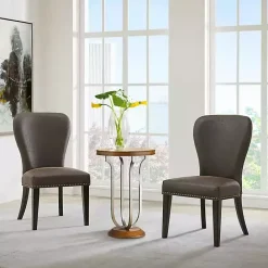 Online Kirklands Home Sevana Faux Leather Dining Chairs, Set of 2 Brown