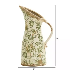 Hot Kirklands Home Shabby Chic Floral Scroll Pitcher Vase