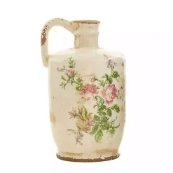 Outlet Kirklands Home Shabby Chic Ivory Floral Pitcher Vase