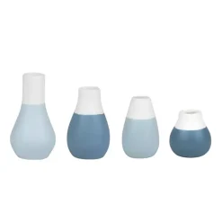 New Kirklands Home Shades of Two-Toned Mini Vases, Set of 4 Blue