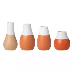Kirklands Home Shades of Two-Toned Mini Vases, Set of 4 Orange