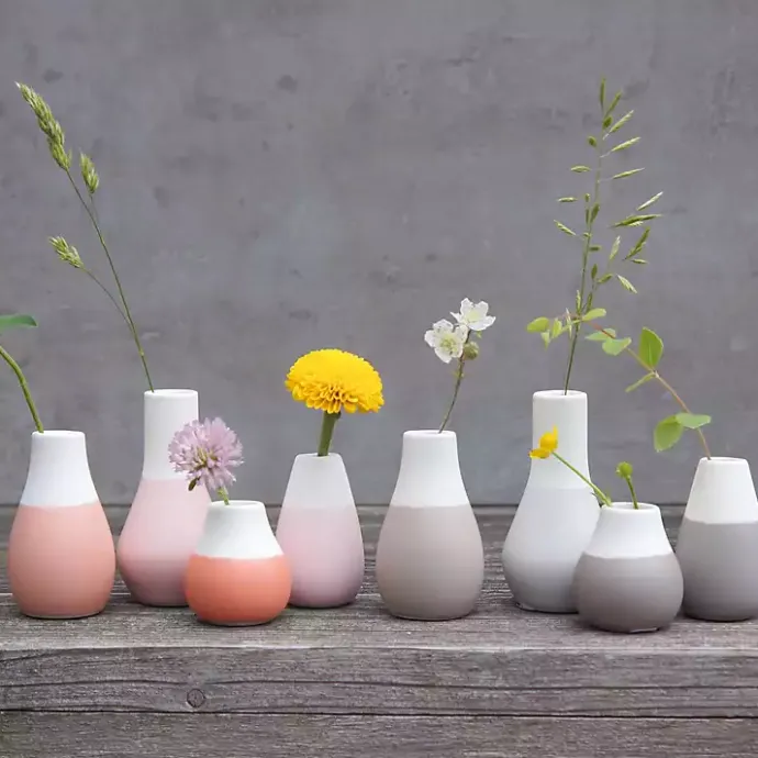 Discount Kirklands Home Shades of Two-Toned Mini Vases, Set of 4 Red