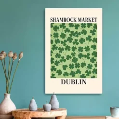 New Kirklands Home Shamrock Market Canvas Art Print
