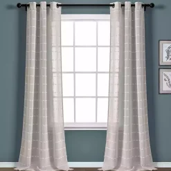 Sale Kirklands Home Sheer Textured Curtain Panel Set, 84 in. Gray