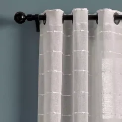 Sale Kirklands Home Sheer Textured Curtain Panel Set, 84 in. Gray