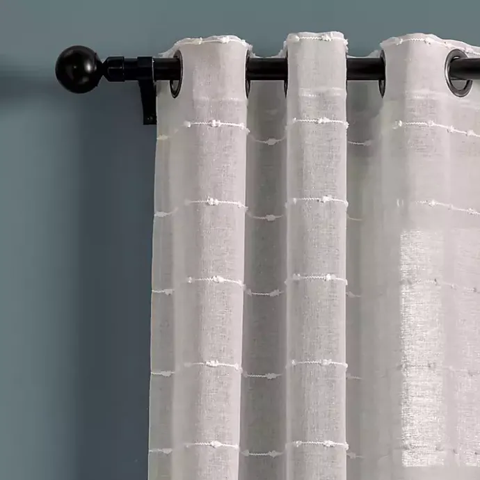 Sale Kirklands Home Sheer Textured Curtain Panel Set, 84 in. Gray