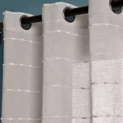 Sale Kirklands Home Sheer Textured Curtain Panel Set, 84 in. Gray