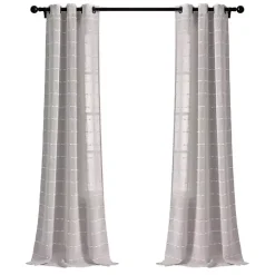 Sale Kirklands Home Sheer Textured Curtain Panel Set, 84 in. Gray