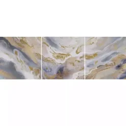 New Kirklands Home Shimmering Symphony Triptych Canvas Art, Set of 3 Blue