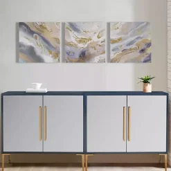 New Kirklands Home Shimmering Symphony Triptych Canvas Art, Set of 3 Blue