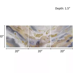 New Kirklands Home Shimmering Symphony Triptych Canvas Art, Set of 3 Blue