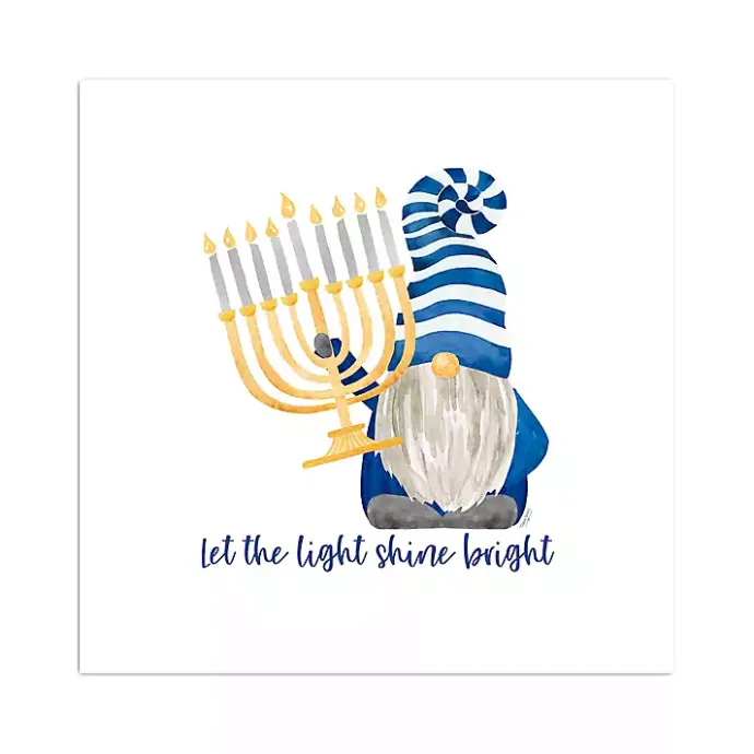 Sale Kirklands Home Shine Bright Menorah Gnome Canvas Art Print