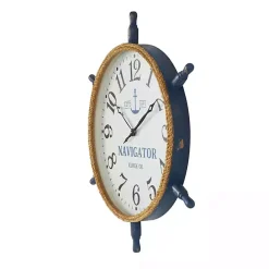 Hot Kirklands Home Ship Wheel Wood and Rope Wall Clock