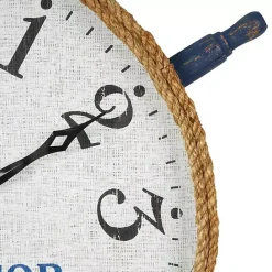 Hot Kirklands Home Ship Wheel Wood and Rope Wall Clock