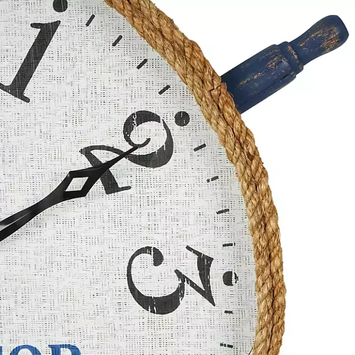 Hot Kirklands Home Ship Wheel Wood and Rope Wall Clock