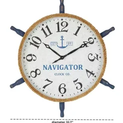 Hot Kirklands Home Ship Wheel Wood and Rope Wall Clock