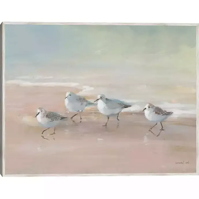 Sale Kirklands Home Shorebirds on the Sand Framed Canvas Art Print