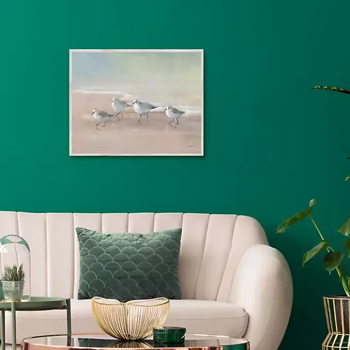 Sale Kirklands Home Shorebirds on the Sand Framed Canvas Art Print