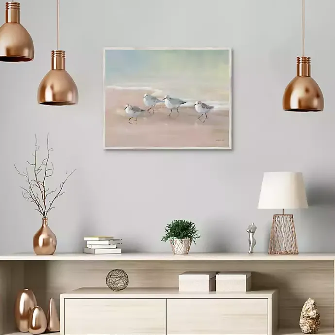 Sale Kirklands Home Shorebirds on the Sand Framed Canvas Art Print