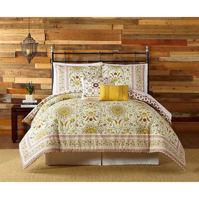 Hot Kirklands Home Shyla Yellow Vinework Queen 5-pc. Comforter Set