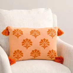 Online Kirklands Home Sienna Medallion Beckford Lumbar Pillow Orange