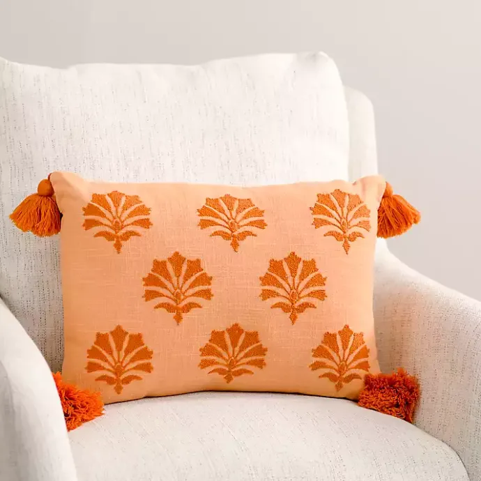 Online Kirklands Home Sienna Medallion Beckford Lumbar Pillow Orange