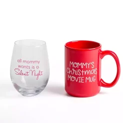 Online Kirklands Home Silent Night 2-pc. Mug & Wine Glass Set