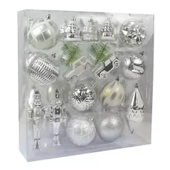 Online Kirklands Home Silver & White Mix 36-pc. Christmas Ornament Set