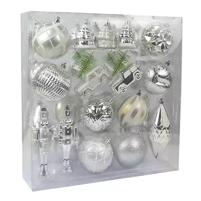 Online Kirklands Home Silver & White Mix 36-pc. Christmas Ornament Set