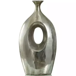 Outlet Kirklands Home Abstract Contemporary Vase, 22 in. Silver