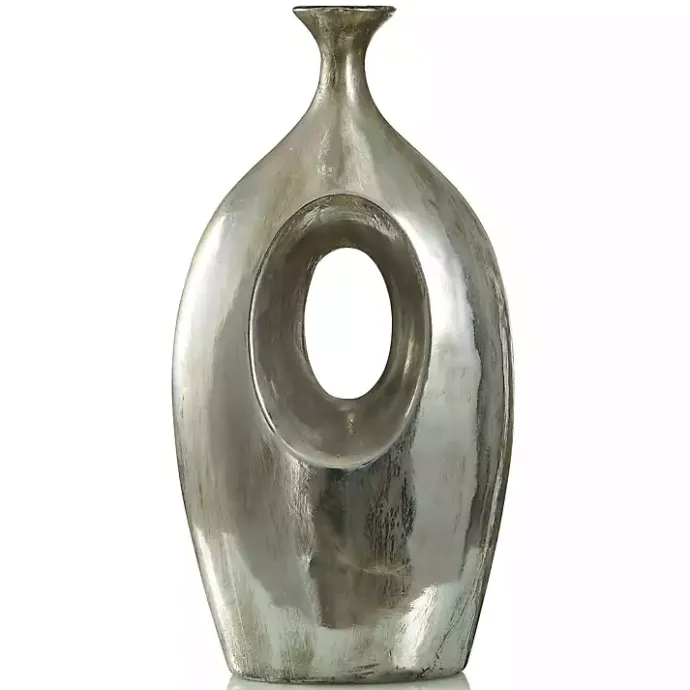 Outlet Kirklands Home Abstract Contemporary Vase, 22 in. Silver