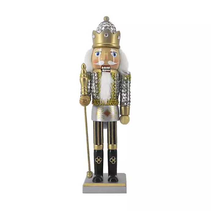 Online Kirklands Home Silver and Gold Sequin Soldier Nutcracker