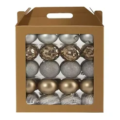 Online Kirklands Home Silver and Gold Shatterproof Ornaments, Set of 40