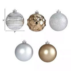 Online Kirklands Home Silver and Gold Shatterproof Ornaments, Set of 40