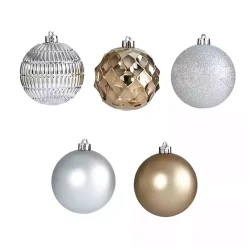 Online Kirklands Home Silver and Gold Shatterproof Ornaments, Set of 40