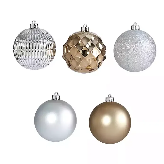 Online Kirklands Home Silver and Gold Shatterproof Ornaments, Set of 40
