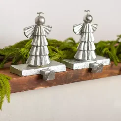 Clearance Kirklands Home Angel Stocking Holders, Set of 2 Silver