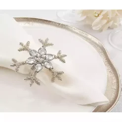 Online Kirklands Home Beaded Snowflake Napkin Rings, Set of 4 Silver