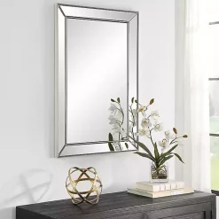 Kirklands Home Bevel Rectangle Wall Mirror Silver