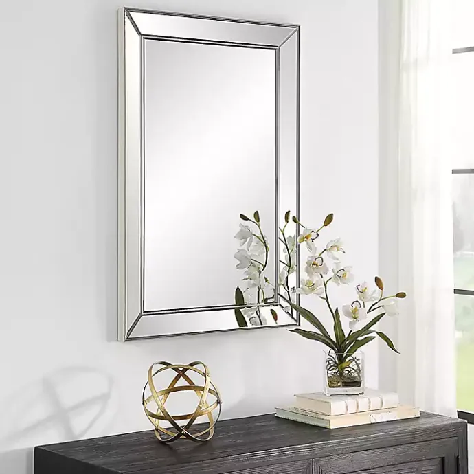 Kirklands Home Bevel Rectangle Wall Mirror Silver
