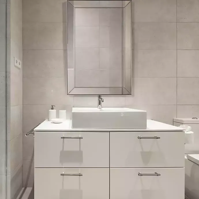 Kirklands Home Bevel Rectangle Wall Mirror Silver