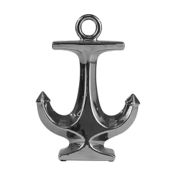 Hot Kirklands Home Ceramic Anchor Statue, 10 in. Silver