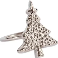 Outlet Kirklands Home Christmas Tree Napkin Rings, Set of 6 Silver