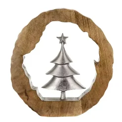 Clearance Kirklands Home Silver Christmas Tree Wooden Frame Decoration