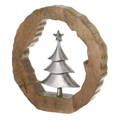 Clearance Kirklands Home Silver Christmas Tree Wooden Frame Decoration