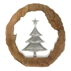 Clearance Kirklands Home Silver Christmas Tree Wooden Frame Decoration