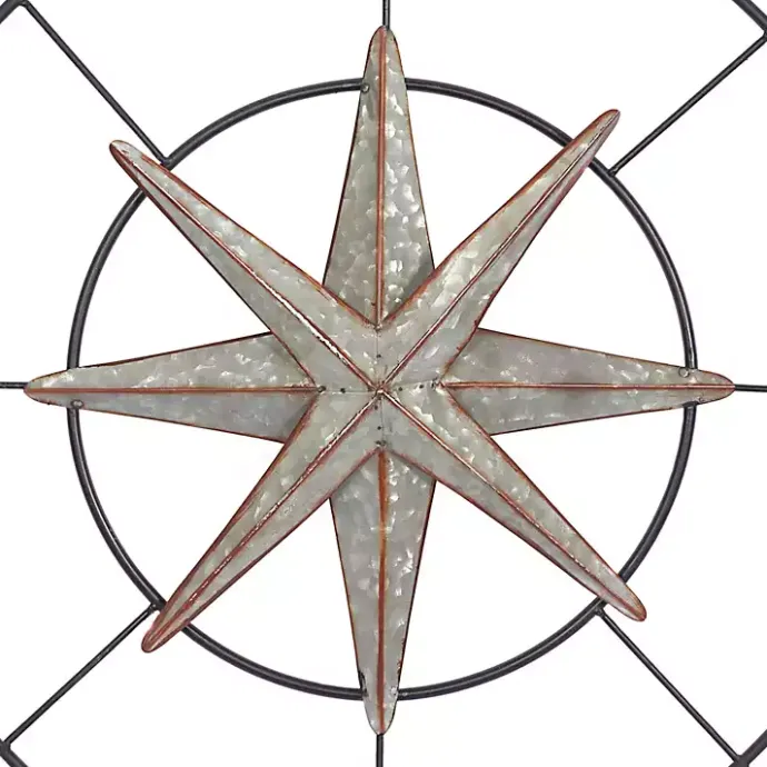Outlet Kirklands Home Compass Rose Outdoor Plaque Silver