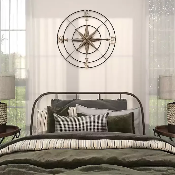 Outlet Kirklands Home Compass Rose Outdoor Plaque Silver