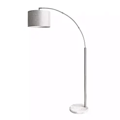 Clearance Kirklands Home Curved Floor Lamp with Marble Base Silver
